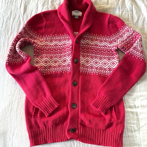 Old Navy Shawl-Collar Men’s Fair Isle Cardigan, Medium - Picture 3 of 7